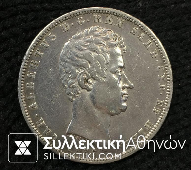 ITALY 5 Lire 1836 XF